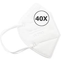 Los mejores  - TBOC Mascarillas FFP2 - [Pack 40 Unidades] Máscaras Desechables [Color Blanco] 5 Capas [No Reutilizables] Transpirables…